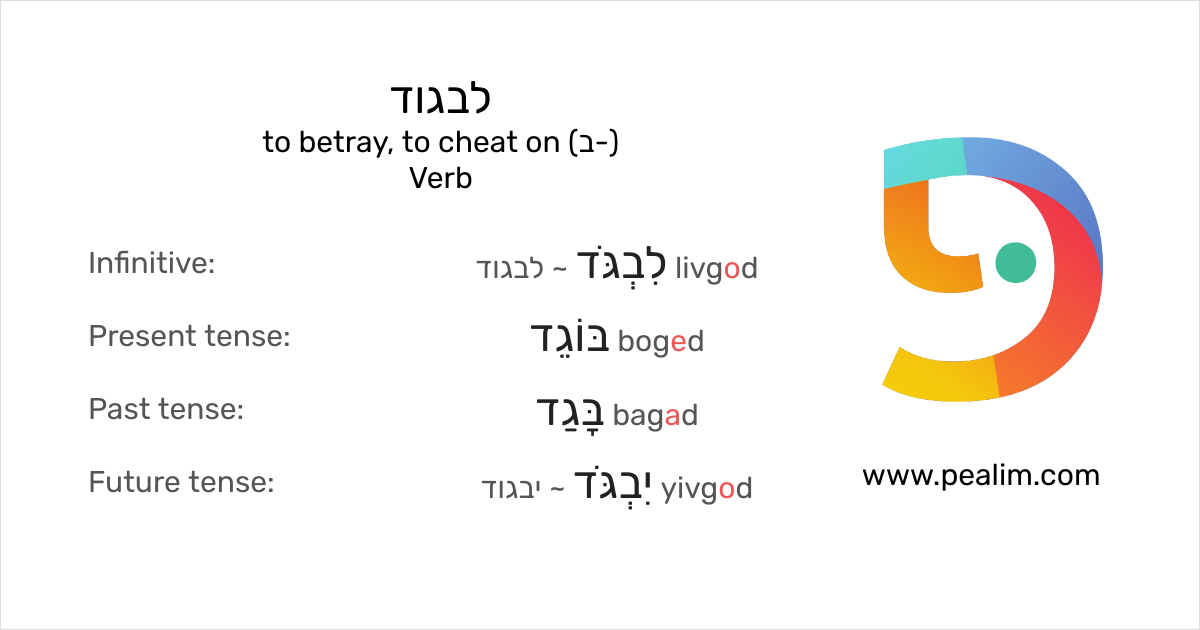 לבגוד to betray, to cheat on (ב) Hebrew conjugation tables