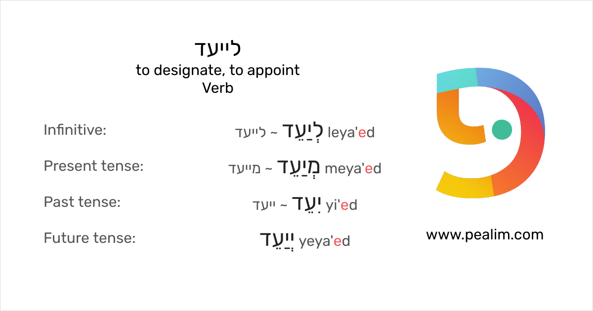 לייעד to designate, to appoint Hebrew conjugation tables