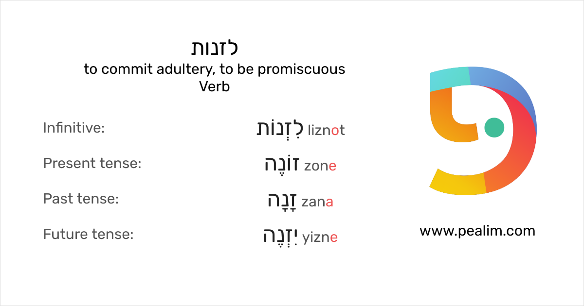 לזנות – To Commit Adultery, To Be Promiscuous – Hebrew Conjugation Tables